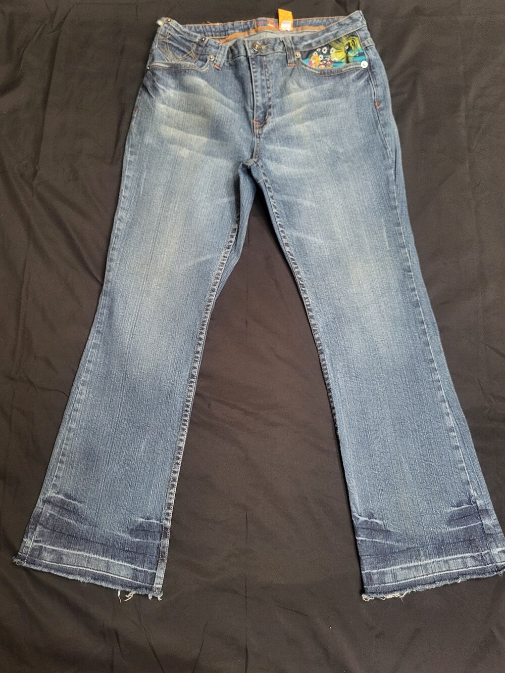 Women's Blue Jeans Embroided/Stitch Design Women Size 16